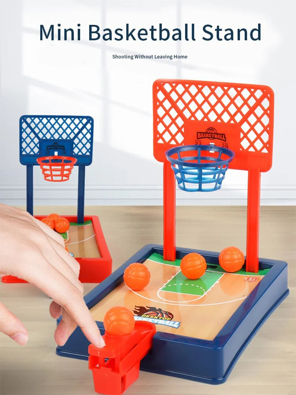 Mini basketball - desktop portable travel or office game set, suitable for indoor or outdoor use.