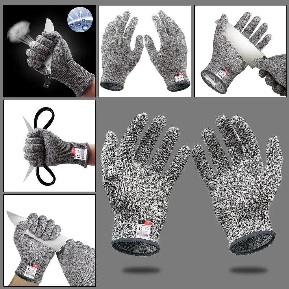 Grade 5 Cut Resistant Gloves Kitchen Scratch Resistant Glass Cutting Safety Protection for Gardeners