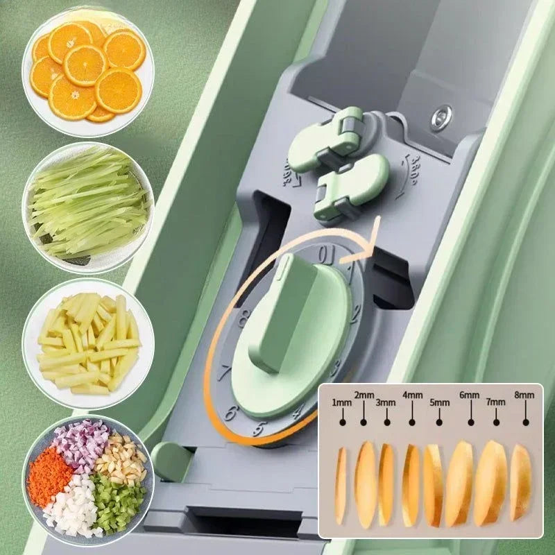Adjustable Slicer Stainless Steel Vegetable Slicer Shred Safe Vegetable Dicer Onion Carrot Slicer