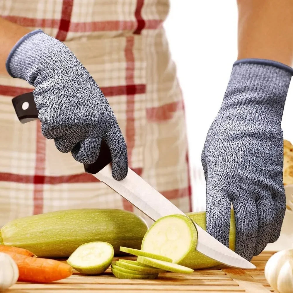 Grade 5 Cut Resistant Gloves Kitchen Scratch Resistant Glass Cutting Safety Protection for Gardeners