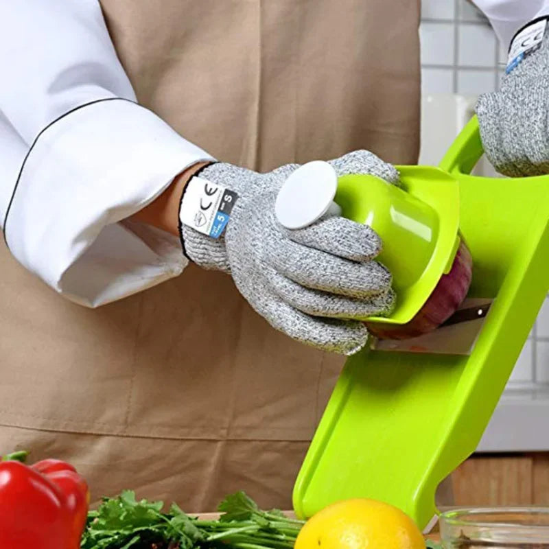 Grade 5 Cut Resistant Gloves Kitchen Scratch Resistant Glass Cutting Safety Protection for Gardeners