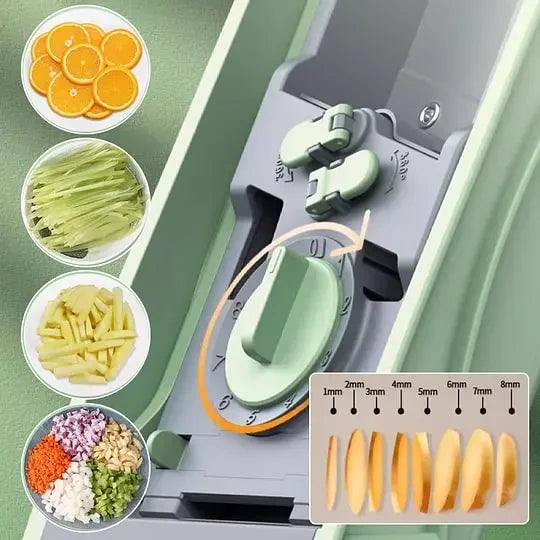 Adjustable Slicer Stainless Steel Vegetable Slicer Shred Safe Vegetable Dicer Onion Carrot Slicer