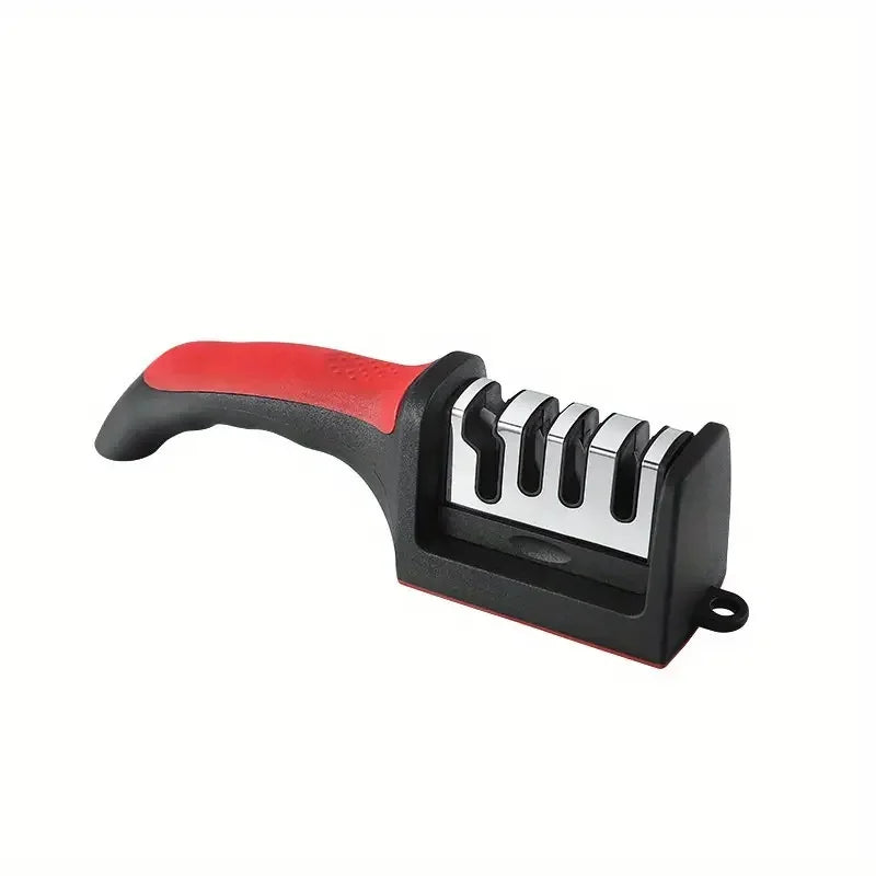 4-Stage Kitchen Knife Sharpener - Diamond & Ceramic Rods, Tungsten Steel Blades