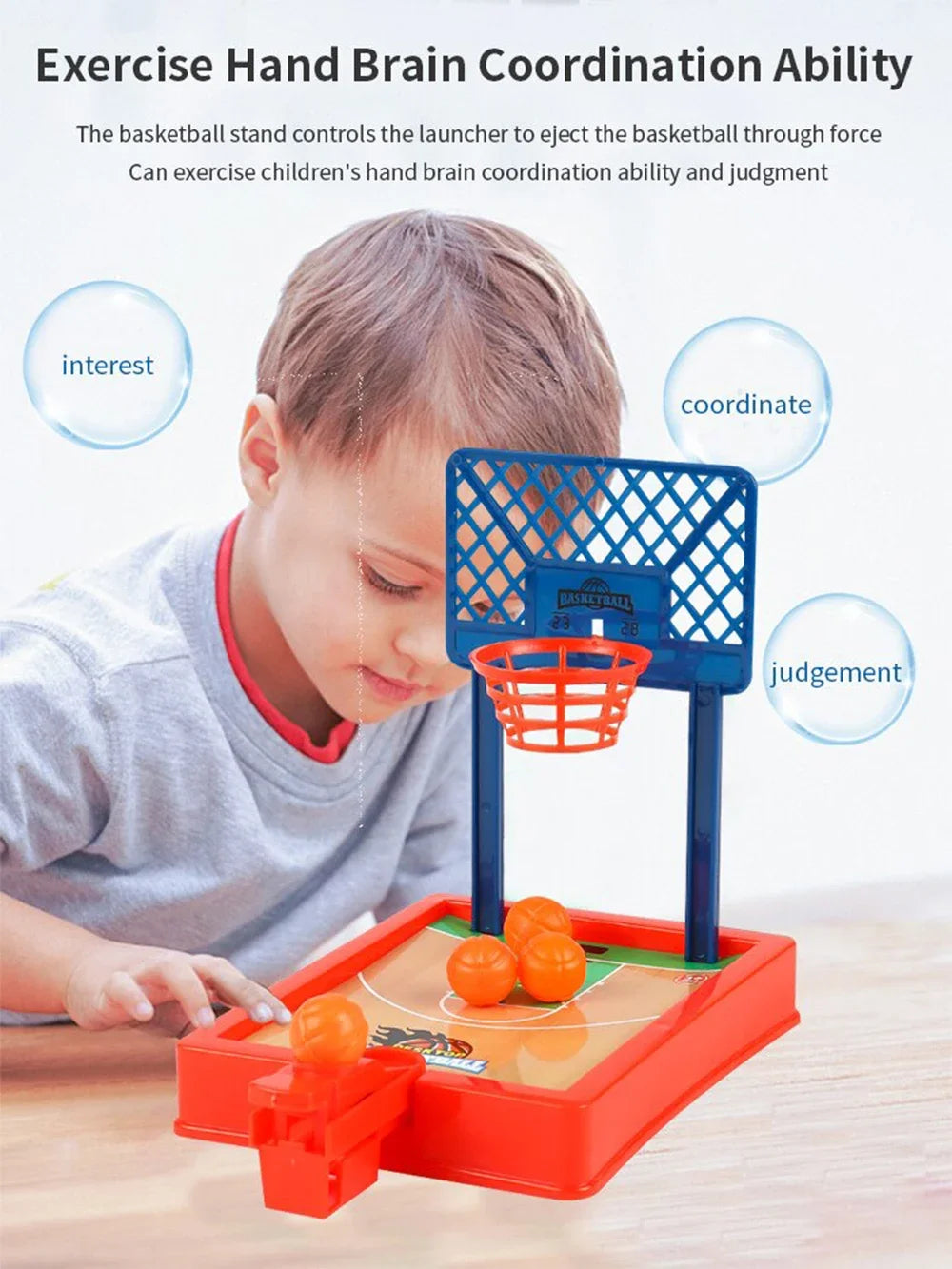 Mini basketball - desktop portable travel or office game set, suitable for indoor or outdoor use.