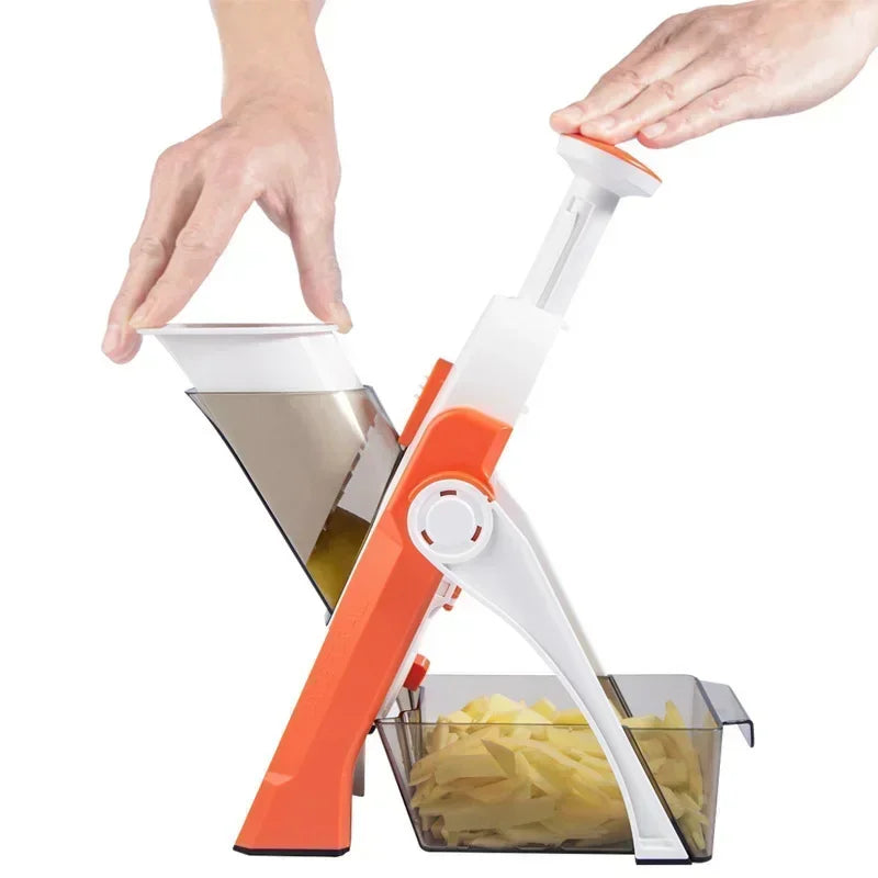 Adjustable Slicer Stainless Steel Vegetable Slicer Shred Safe Vegetable Dicer Onion Carrot Slicer