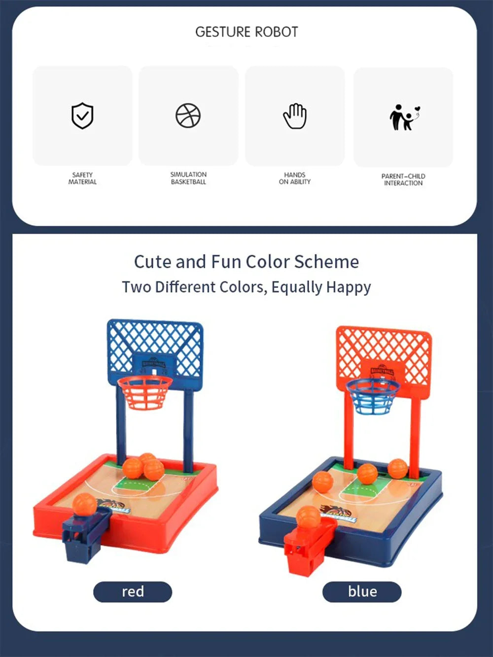 Mini basketball - desktop portable travel or office game set, suitable for indoor or outdoor use.