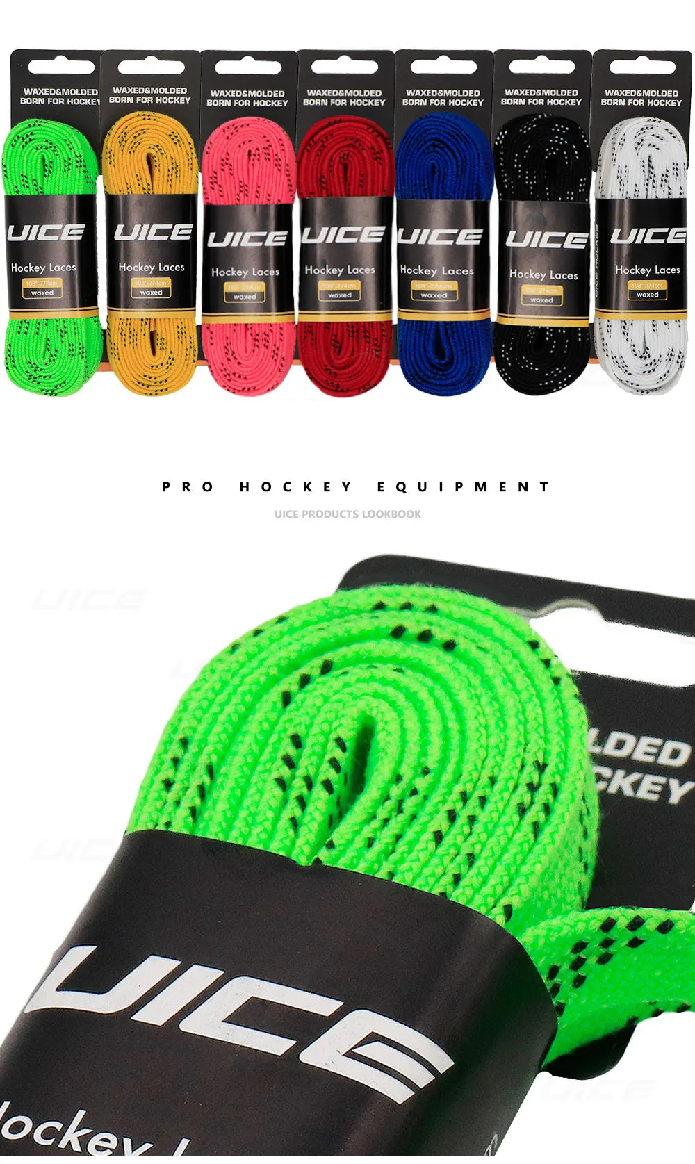 Ice Hockey Skate Laces 84 96 108 - Reinforced Waxed Tip