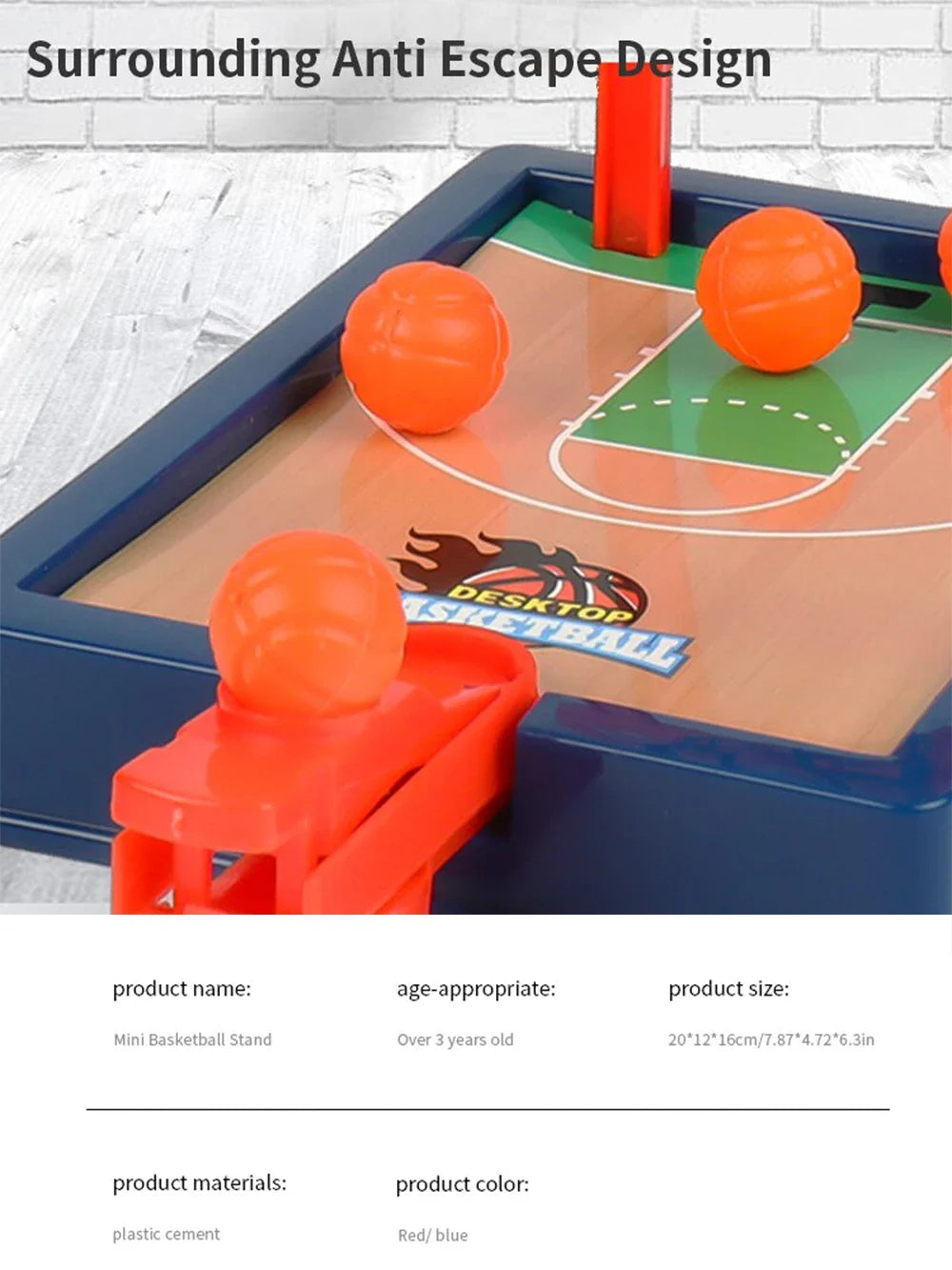 Mini basketball - desktop portable travel or office game set, suitable for indoor or outdoor use.