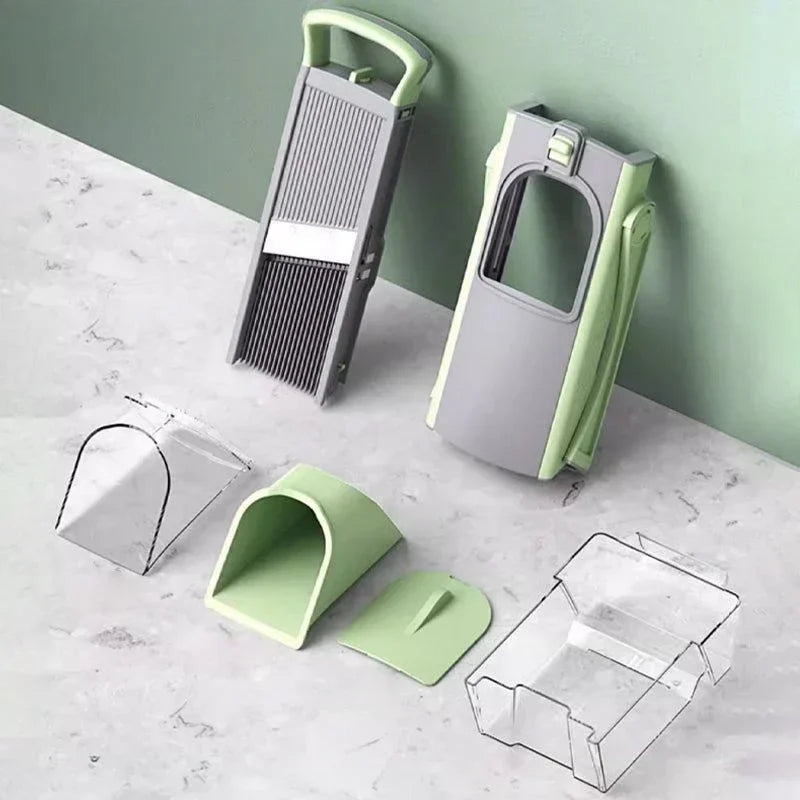 Adjustable Slicer Stainless Steel Vegetable Slicer Shred Safe Vegetable Dicer Onion Carrot Slicer