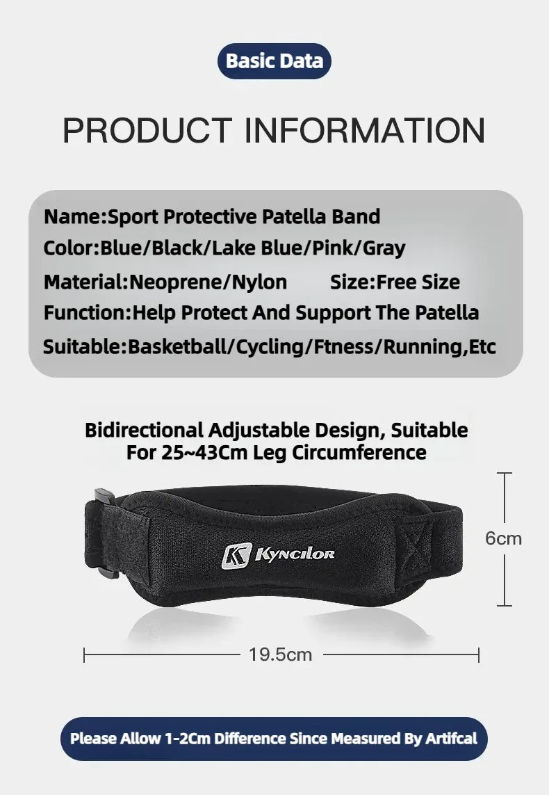 Kneecap Knee Tendon Support Strape Brace Adjustable Absorption Compression Pad Sleeve