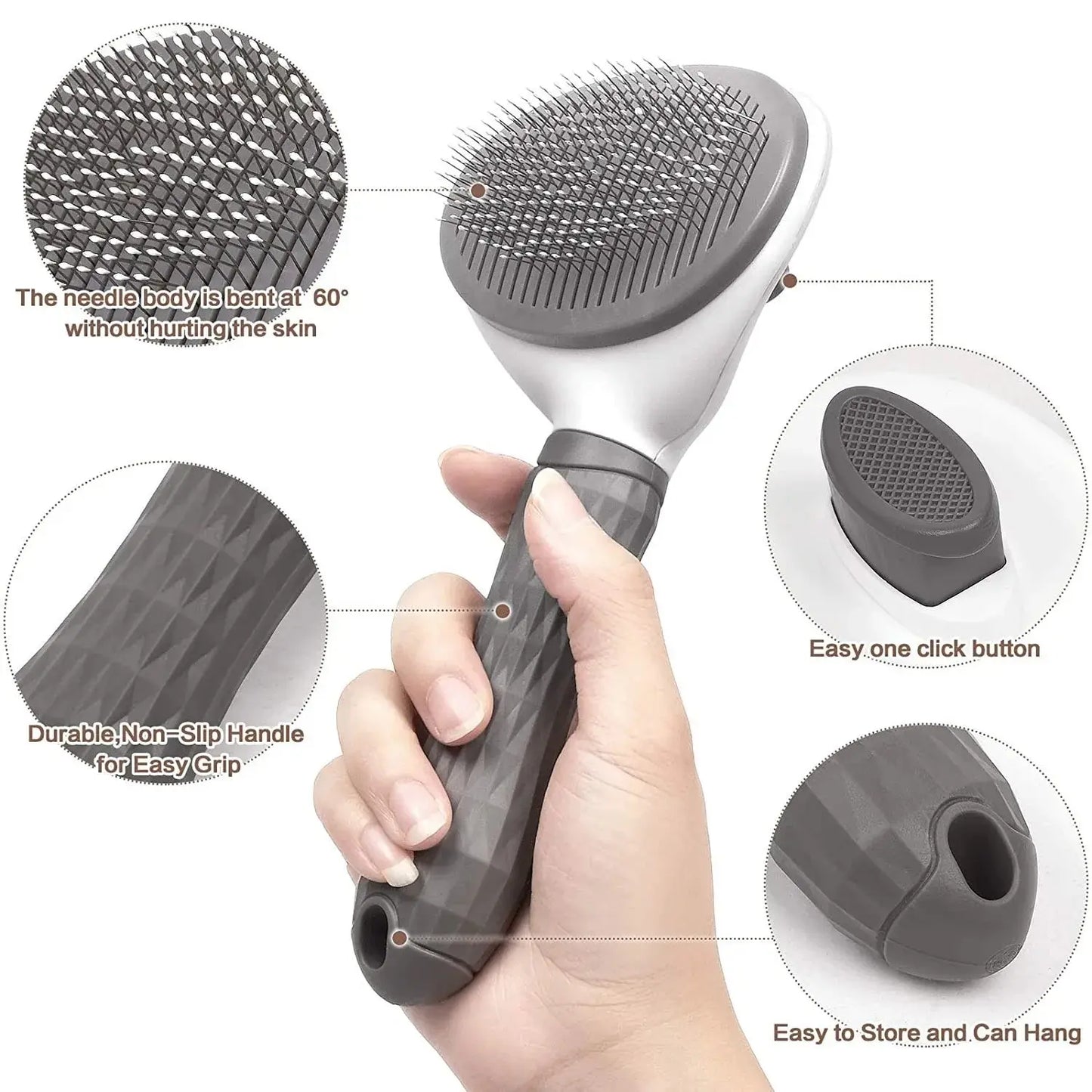 Self- Cleaning Pet Hair Remover Brush for Dogs and Cats G