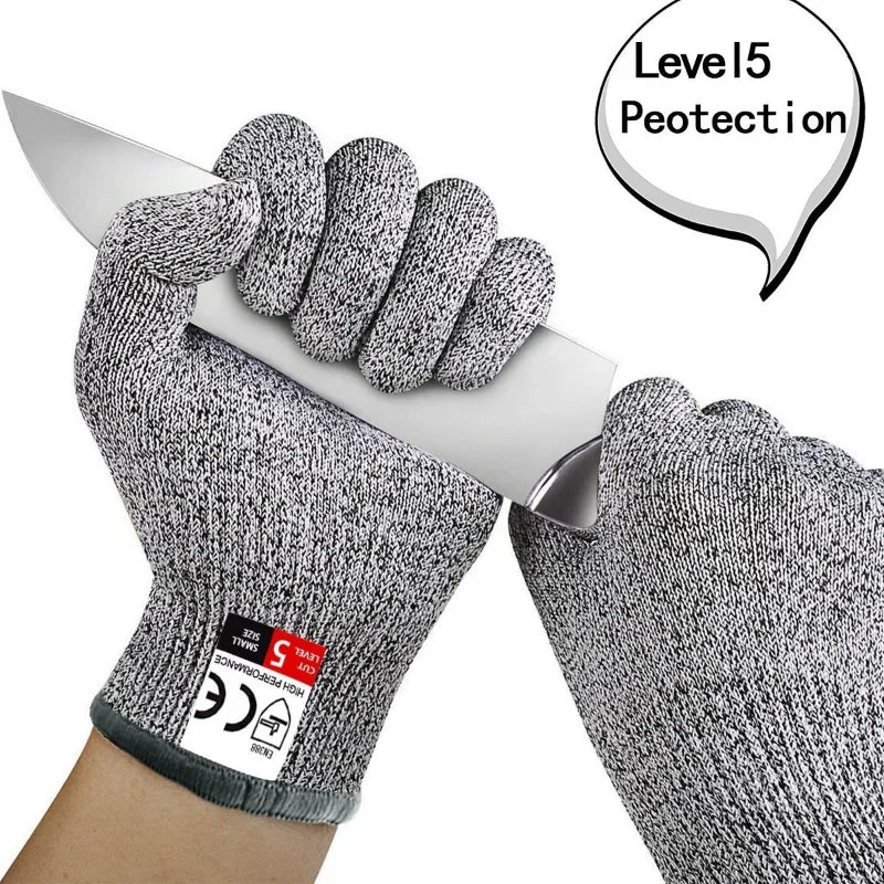 Grade 5 Cut Resistant Gloves Kitchen Scratch Resistant Glass Cutting Safety Protection for Gardeners