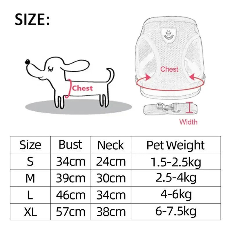 Dog Chest Strap Breathable Mesh Traction Rope