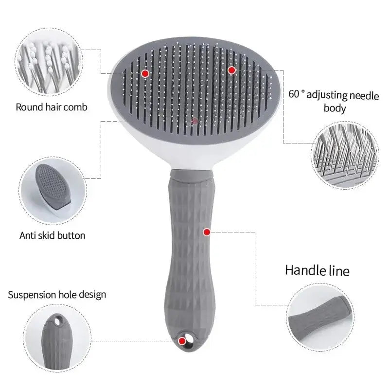 Self- Cleaning Pet Hair Remover Brush for Dogs and Cats G