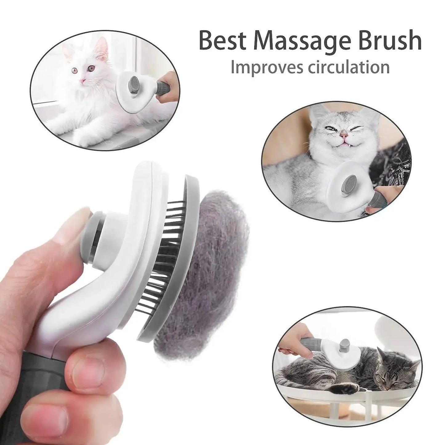 Self- Cleaning Pet Hair Remover Brush for Dogs and Cats G