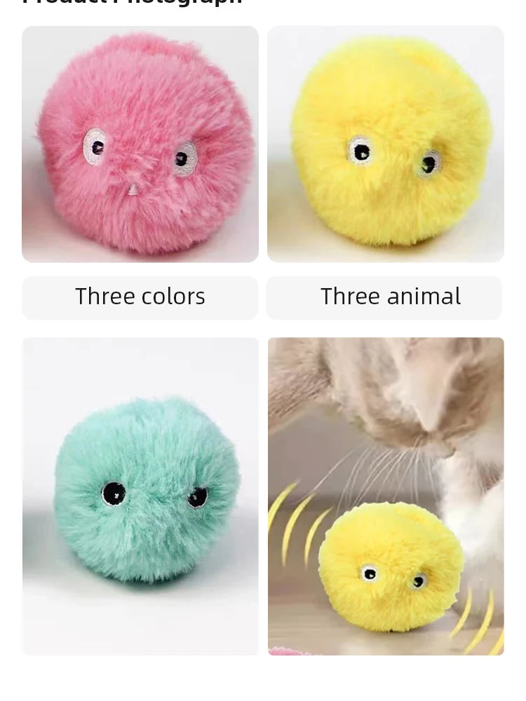 Interactive Ball Smart Cat Toys Plush Electric Catnip Training Toy