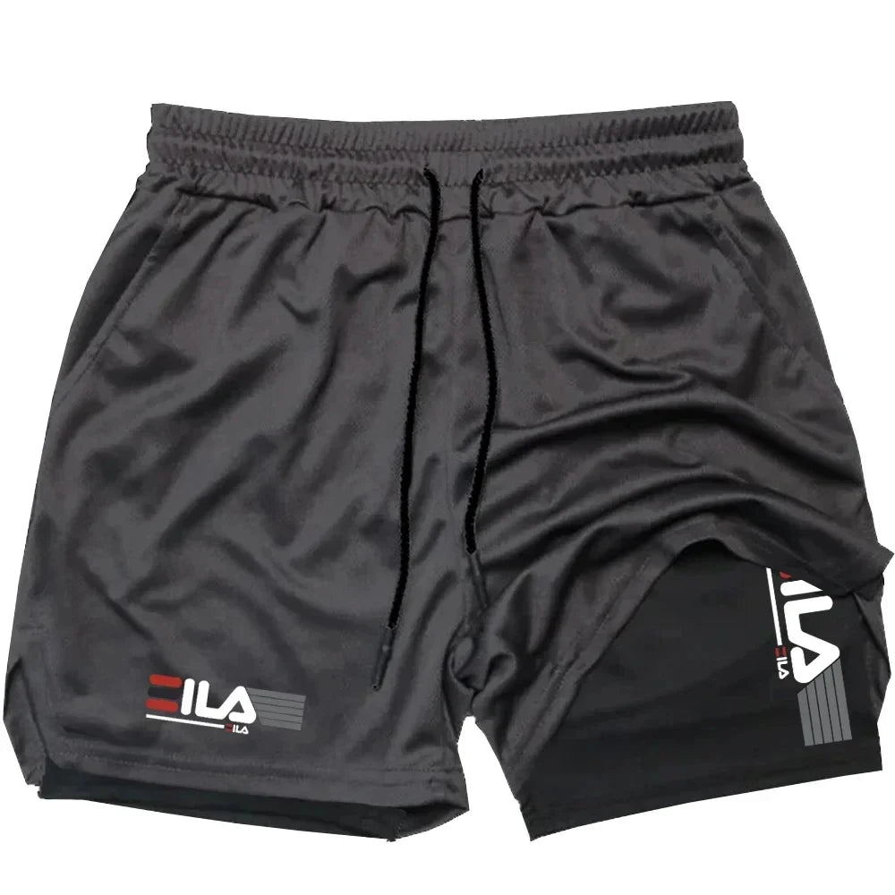 Men's Two-in-one Sports Shorts Breathable Quick-drying Double-layer Shorts