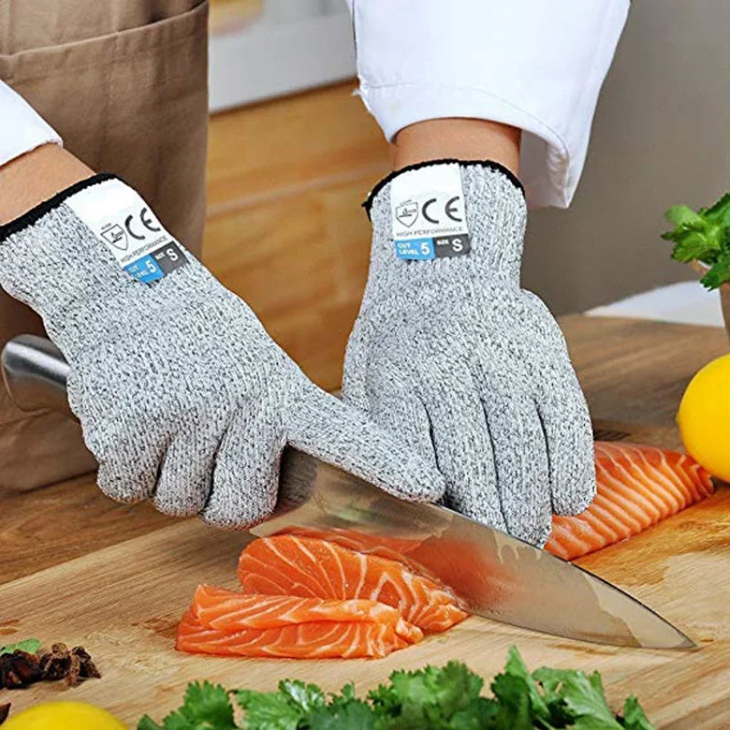 Grade 5 Cut Resistant Gloves Kitchen Scratch Resistant Glass Cutting Safety Protection for Gardeners