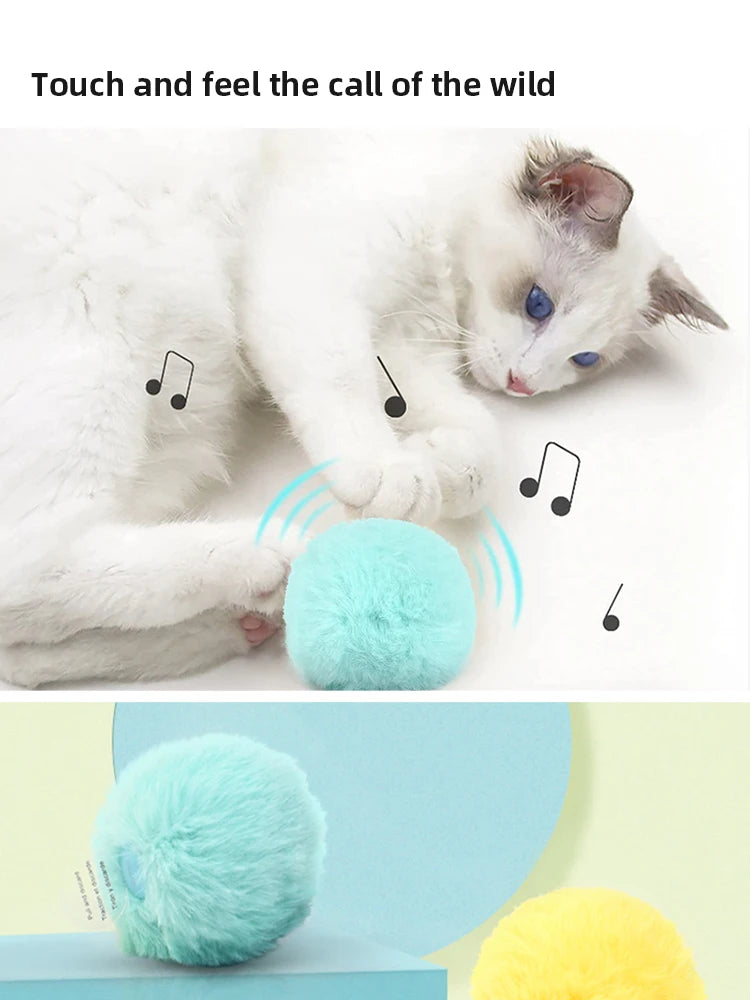 Interactive Ball Smart Cat Toys Plush Electric Catnip Training Toy