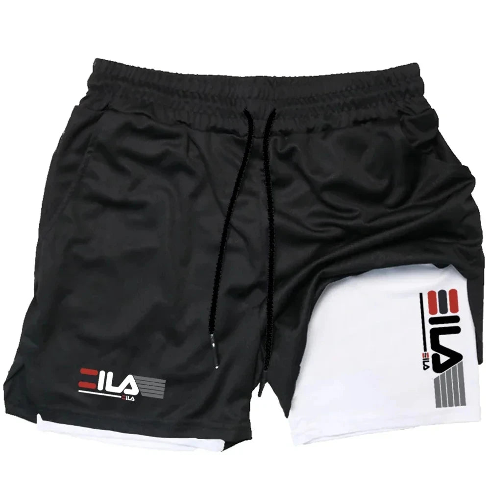 Men's Two-in-one Sports Shorts Breathable Quick-drying Double-layer Shorts
