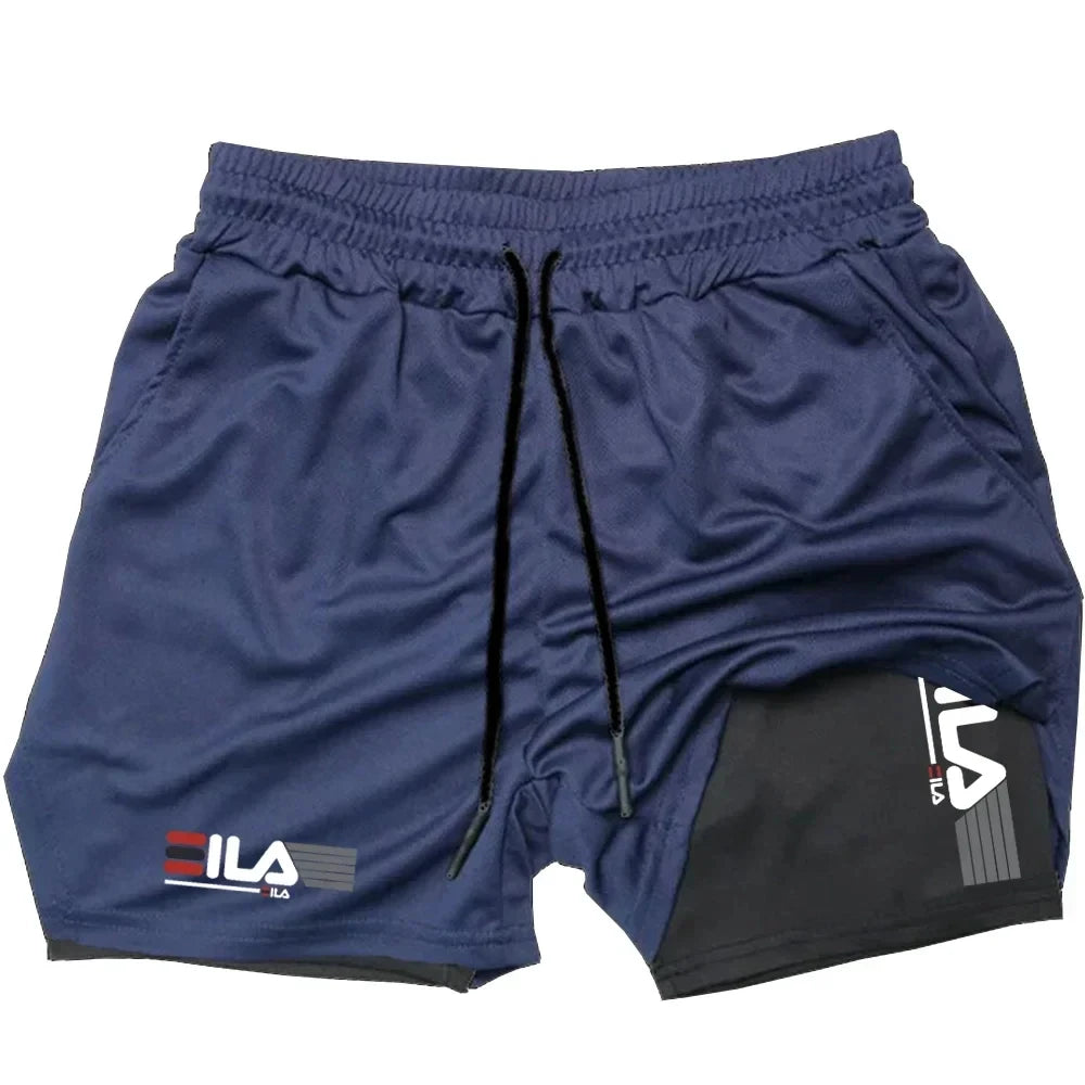 Men's Two-in-one Sports Shorts Breathable Quick-drying Double-layer Shorts