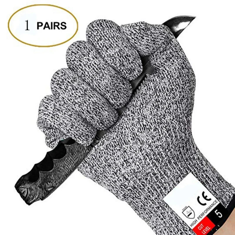 Grade 5 Cut Resistant Gloves Kitchen Scratch Resistant Glass Cutting Safety Protection for Gardeners