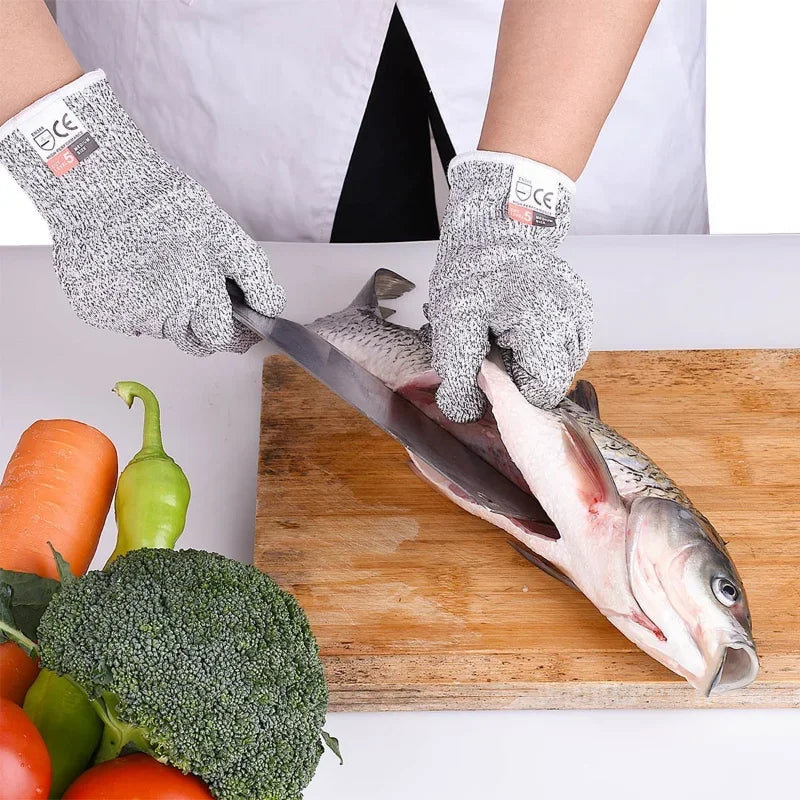 Grade 5 Cut Resistant Gloves Kitchen Scratch Resistant Glass Cutting Safety Protection for Gardeners
